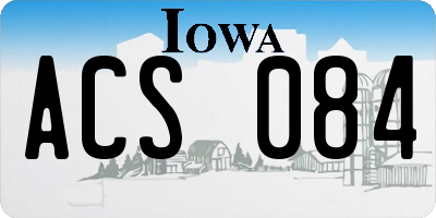 IA license plate ACS084