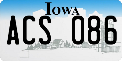 IA license plate ACS086