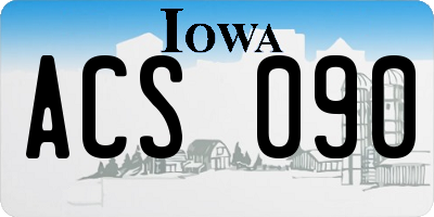 IA license plate ACS090