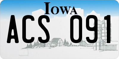 IA license plate ACS091
