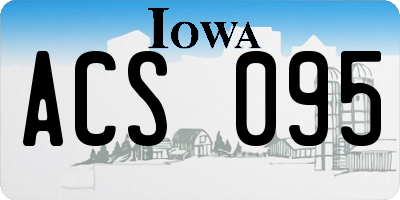 IA license plate ACS095