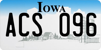 IA license plate ACS096