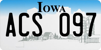 IA license plate ACS097