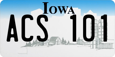 IA license plate ACS101