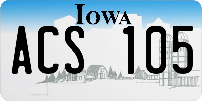 IA license plate ACS105