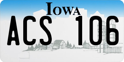 IA license plate ACS106