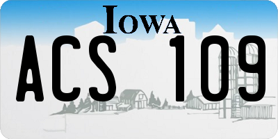 IA license plate ACS109