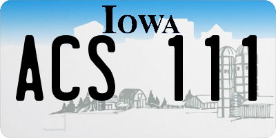 IA license plate ACS111