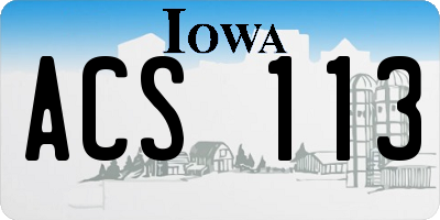 IA license plate ACS113