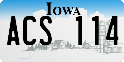IA license plate ACS114