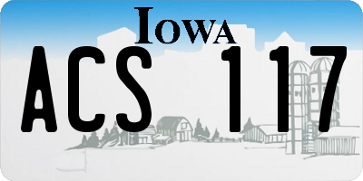 IA license plate ACS117