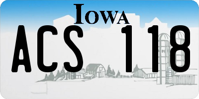 IA license plate ACS118