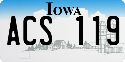 IA license plate ACS119