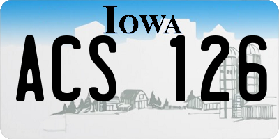 IA license plate ACS126