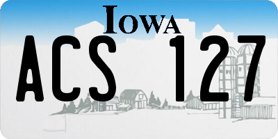 IA license plate ACS127