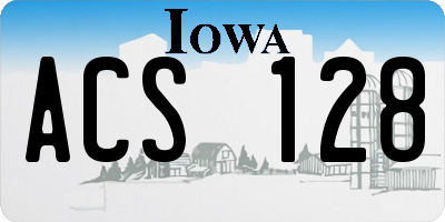 IA license plate ACS128