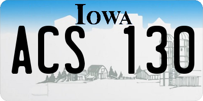 IA license plate ACS130