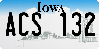 IA license plate ACS132