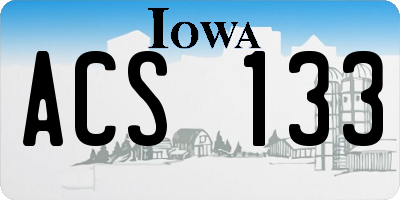 IA license plate ACS133