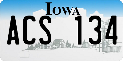 IA license plate ACS134