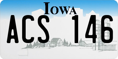 IA license plate ACS146