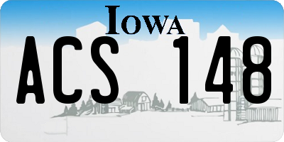 IA license plate ACS148