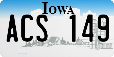 IA license plate ACS149