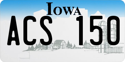 IA license plate ACS150