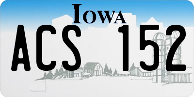 IA license plate ACS152