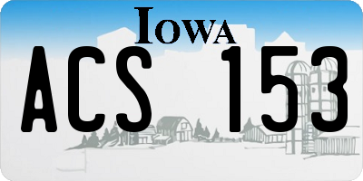 IA license plate ACS153