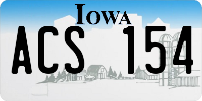 IA license plate ACS154