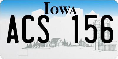 IA license plate ACS156