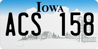 IA license plate ACS158