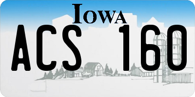 IA license plate ACS160