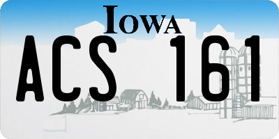 IA license plate ACS161