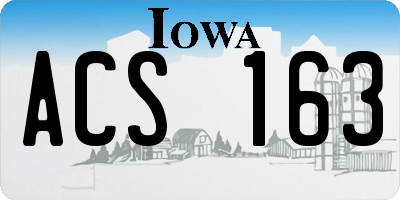 IA license plate ACS163