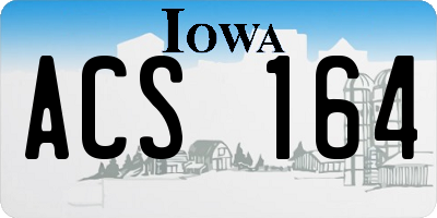 IA license plate ACS164