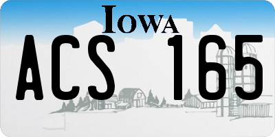 IA license plate ACS165