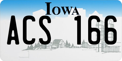IA license plate ACS166