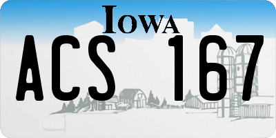 IA license plate ACS167