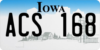 IA license plate ACS168