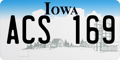 IA license plate ACS169