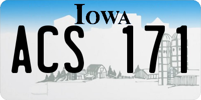 IA license plate ACS171
