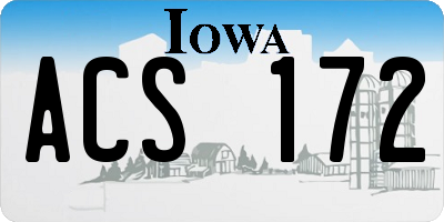 IA license plate ACS172