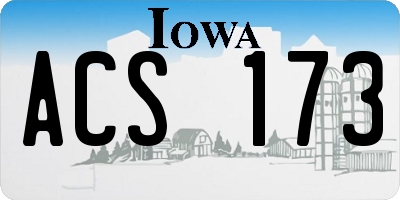 IA license plate ACS173