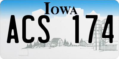 IA license plate ACS174