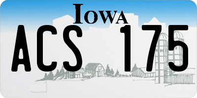 IA license plate ACS175