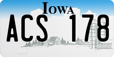 IA license plate ACS178