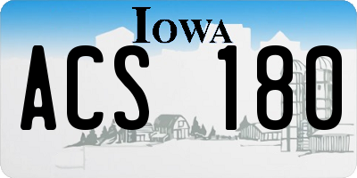 IA license plate ACS180