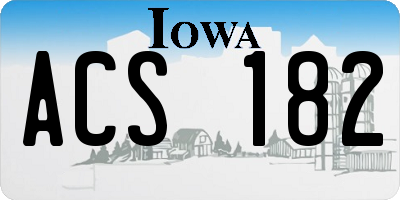 IA license plate ACS182